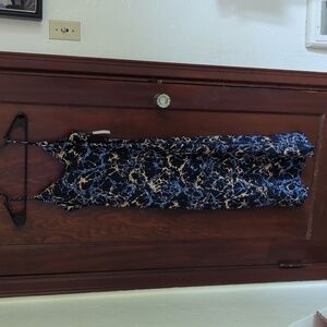 New with out Tags Daily Ritual Blue, Black & Cream Straight Dress Size Small